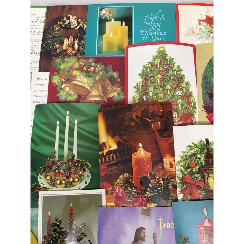 Vintage Christmas Cards Fronts ONLY Traditional Scrapbooking Decoupage Lot 50+